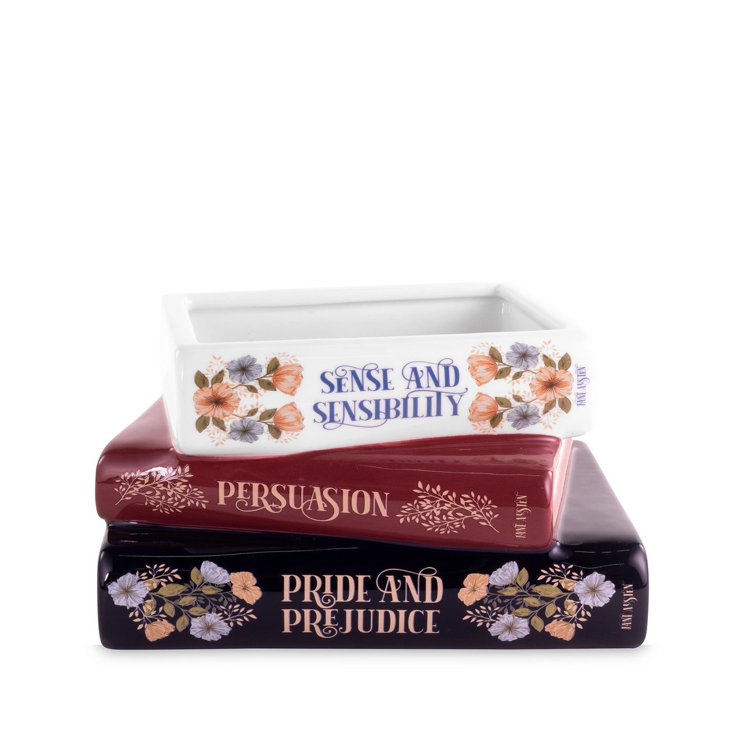 Stacked Books Planter - The Austen Edition