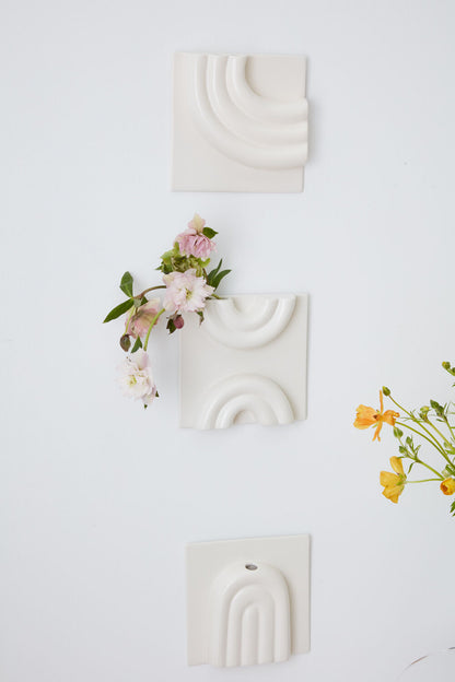 Mara Arched Ceramic Wall Planter - White