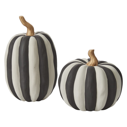 Otho Ceramic Pumpkin - Black & White Matte Finish (Tall)